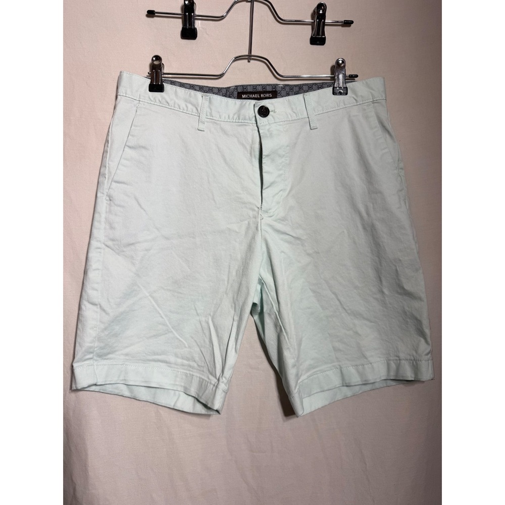 Michael Kors Mens Mint Green Chino Shorts Size 30 Stretch Cotton Twill Casual